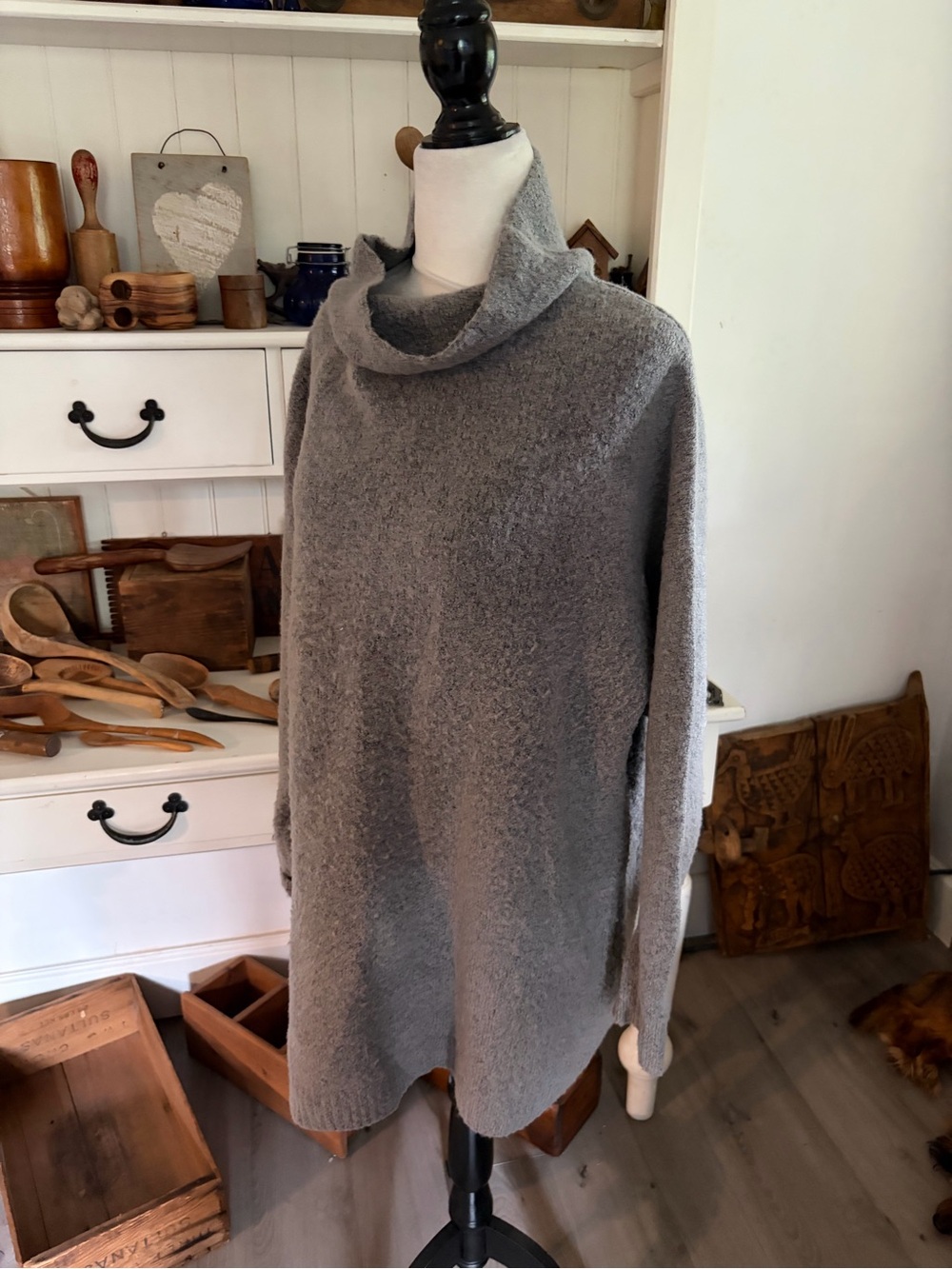 Kaffe Cozy Gray Cowl Neck Women's Sweater